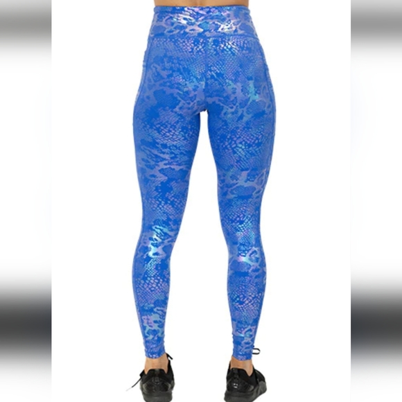 CVG XS Full Length Blue Glisten Leggings - Picture 3 of 7